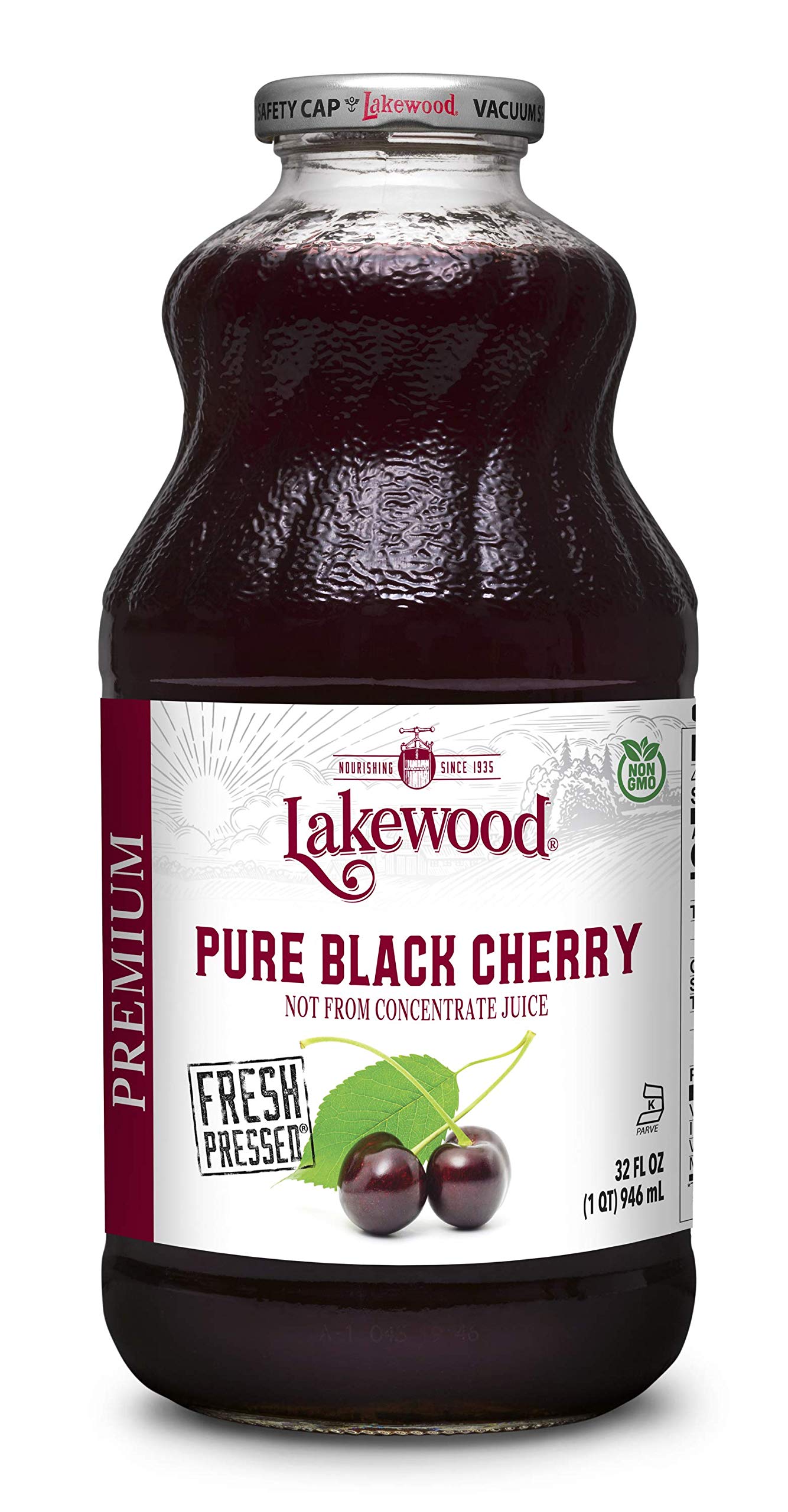 Lakewood Premium Pure Black Cherry, Fresh Pressed, 192 Fl Oz, Pack of 6