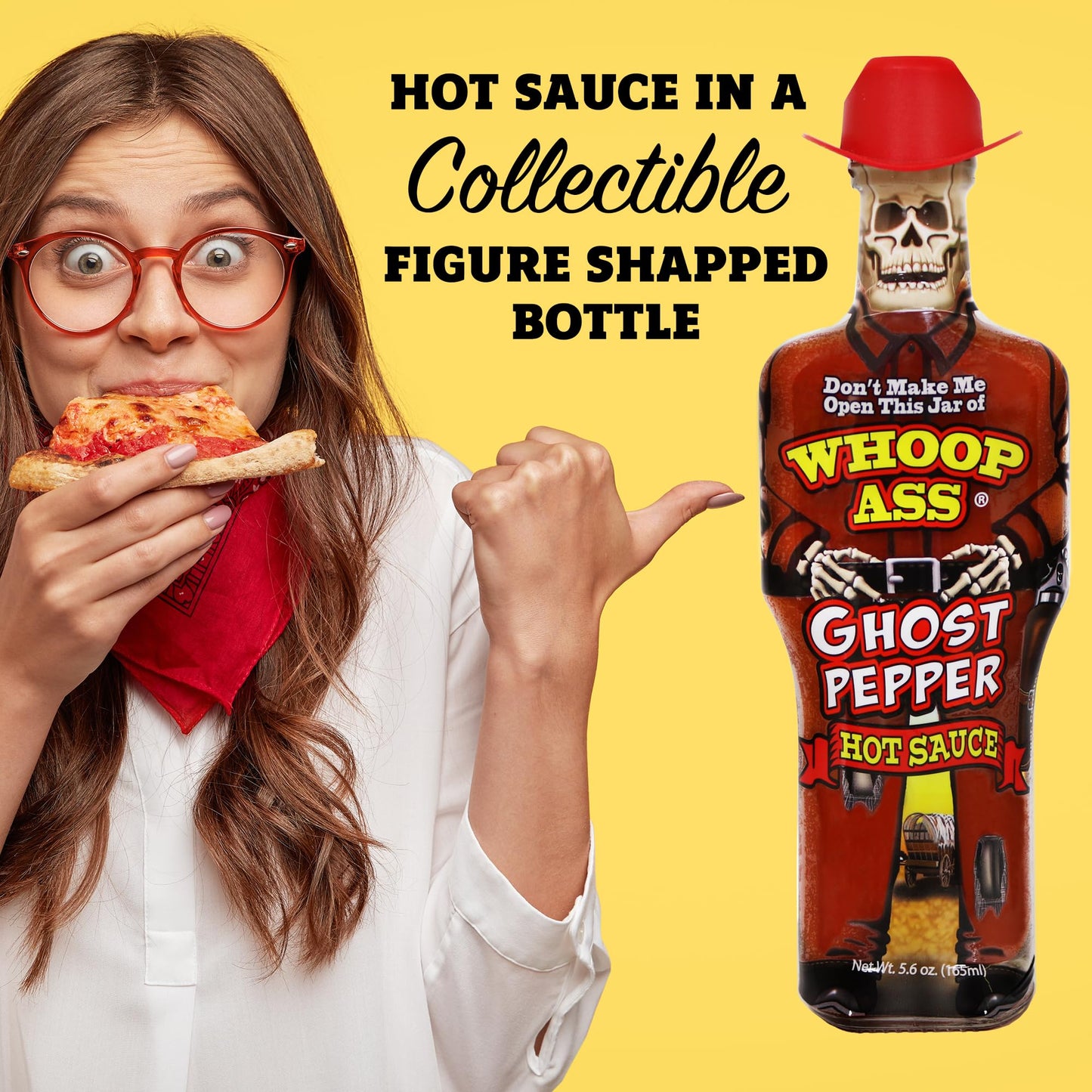 WHOOP ASS Cowboy Premium Ghost Pepper Hot Sauce - Try if you dare! - Perfect Gourmet Gift for the Hot Sauce Fan
