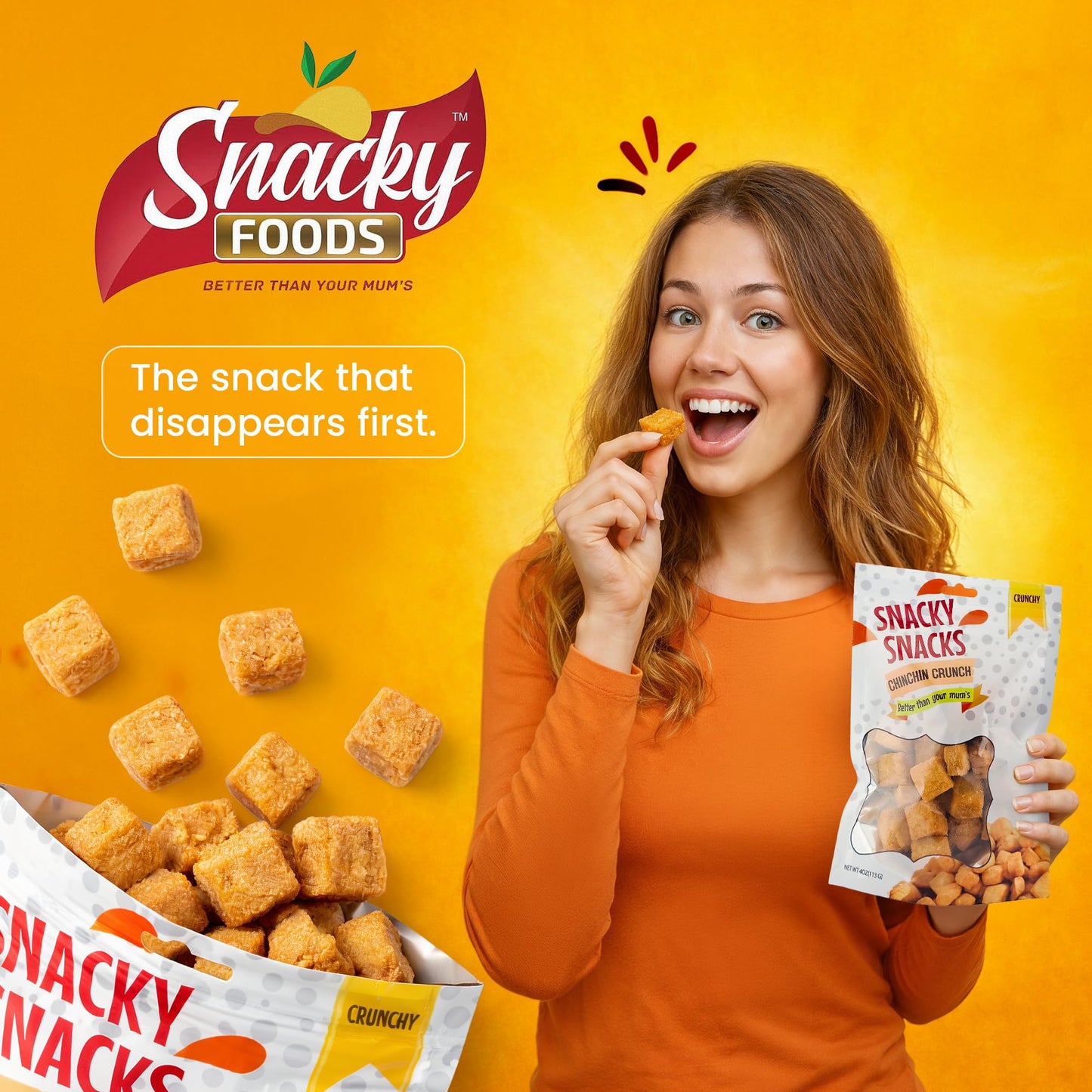 Chinchin Crunch, Savory Crunchy Mini Snacks for Adults - Bites, Crispy Traditional Crunchy Snacks Cubes For Parties, Movie Nights & Sharing (6 Pack
