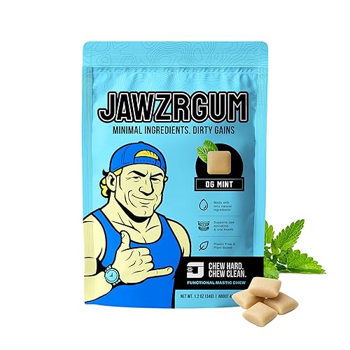 Jawzrsize OG Mastic Gum Organic - Mint Natural Mastic Chewing Gum, Sugar-Free Jawline exerciser, Strengthening Formula with NAHA, Plant-Based Oral