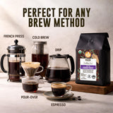 Inspired Coffee Organic Whole Beans Dark Roast Coffee, 2 lb (32 oz) French Roast Arabica - Super Crema, Smooth & Bold - Perfect for Espresso, Drip