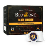 Blu Ore Black Obsidian K Cup Coffee Pods - High Caffeine Vietnamese Robusta Coffee Pods, Compatible with most K-Cup brewers, Bold Chocolate & Cacao