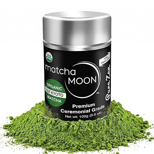Matcha Moon Pure Zen Ceremonial Grade Matcha Powder | Premium USDA Organic Traditional Japanese Green Tea | First Harvest Uji Kyoto Sourced Tea Powder