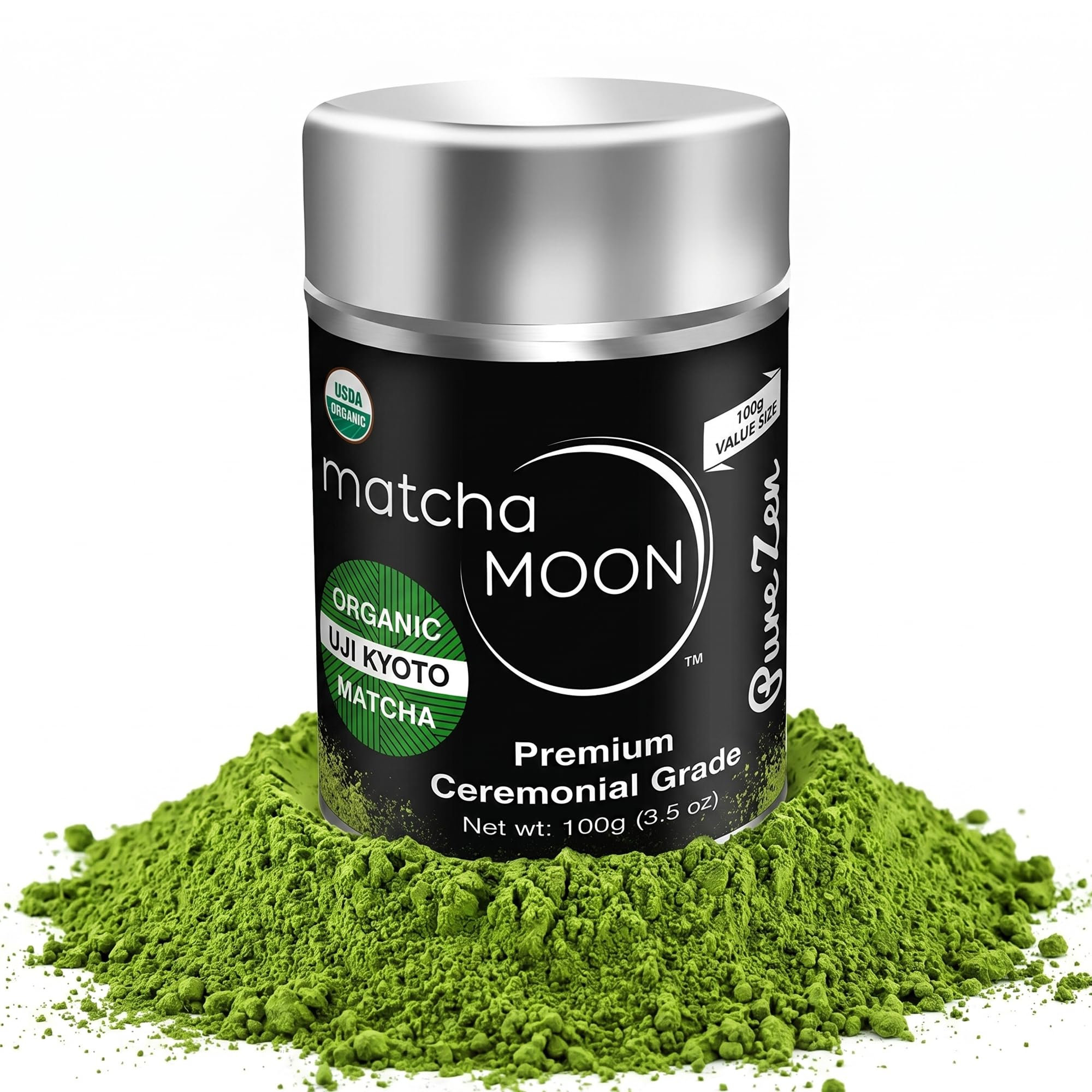 Matcha Moon Pure Zen Ceremonial Grade Matcha Powder | Premium USDA Organic Traditional Japanese Green Tea | First Harvest Uji Kyoto Sourced Tea Powder
