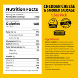 Long John Snacks Meat and Cheese Sticks - Original Smoked Sausage & Real Wisconsin Cheddar Cheese Stick - High Protein Snacks Made from Premium USA