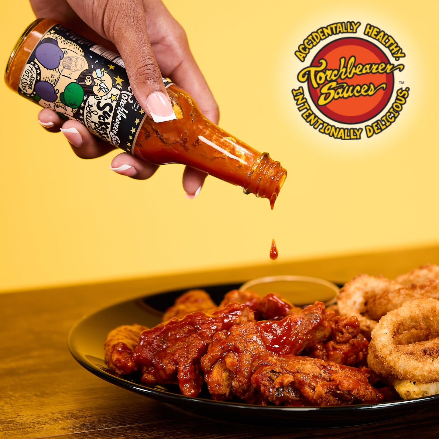 Torchbearer Sauces Sucker Punch 5 oz, Super Hot Sauce - Heat Level 9, Carolina Reaper & Ghost Pepper Hot Sauce - Featured on Hot Ones - All Natural