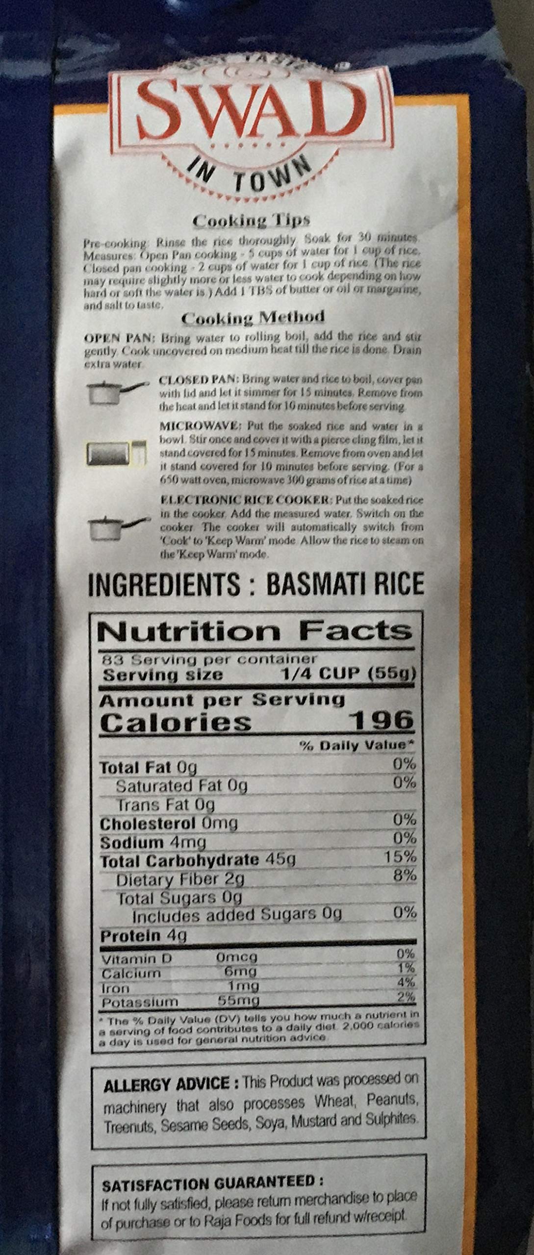 Swad XXL 1121 Sella Basmati Rice Parboiled Extra Long - 10 Pound