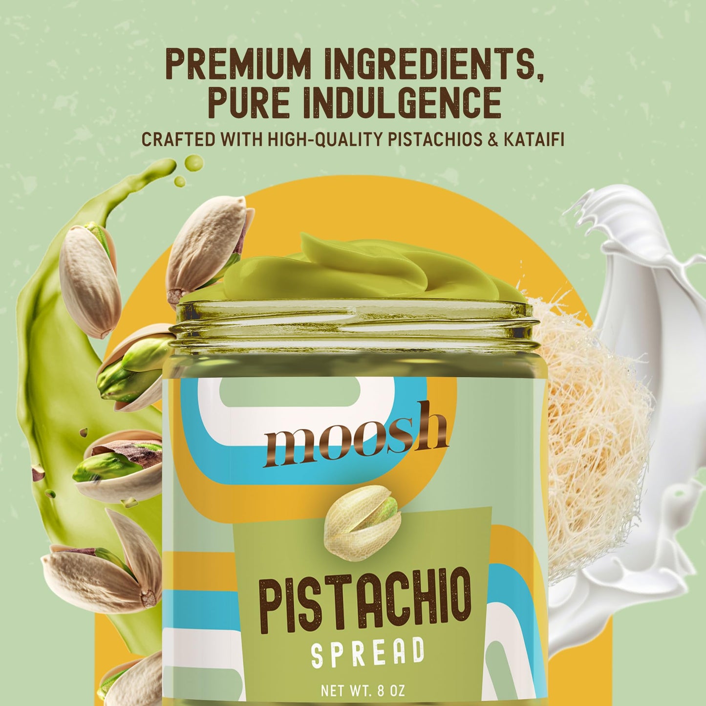 Premium Pistachio Cream, 8oz - Authentic Italian, Gluten-Free, Non-GMO - Gourmet Spread for Desserts, Pastries, Dubai Pistachio Chocolate Bar & More