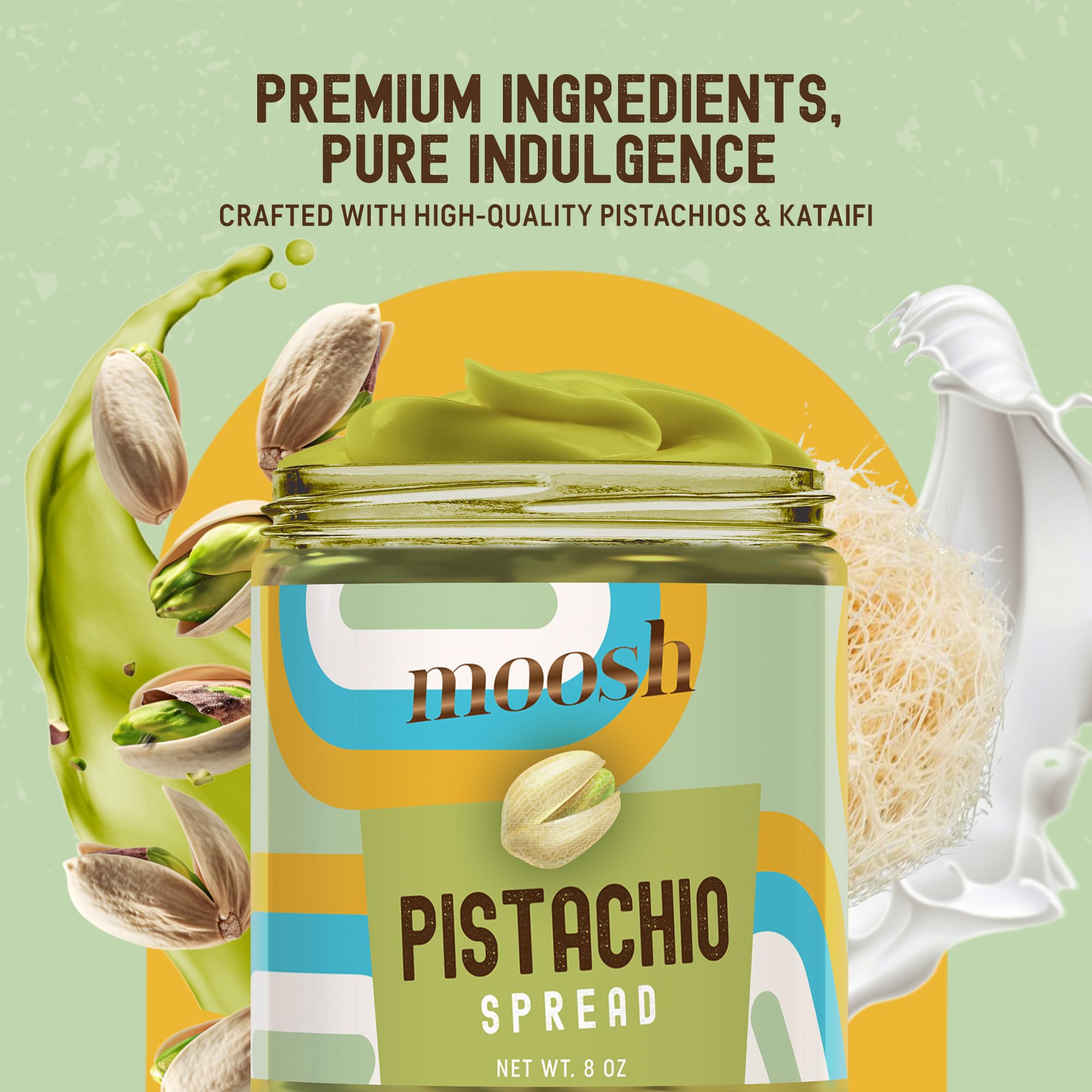 Premium Pistachio Cream, 8oz - Authentic Italian, Gluten-Free, Non-GMO - Gourmet Spread for Desserts, Pastries, Dubai Pistachio Chocolate Bar & More