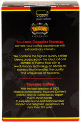 Yaucono Espresso Capsules, Espresso Roast, 100 Percent Coffee from Puerto Rico Compatible with Nespresso Machines, 18 Count (Pack of 1)