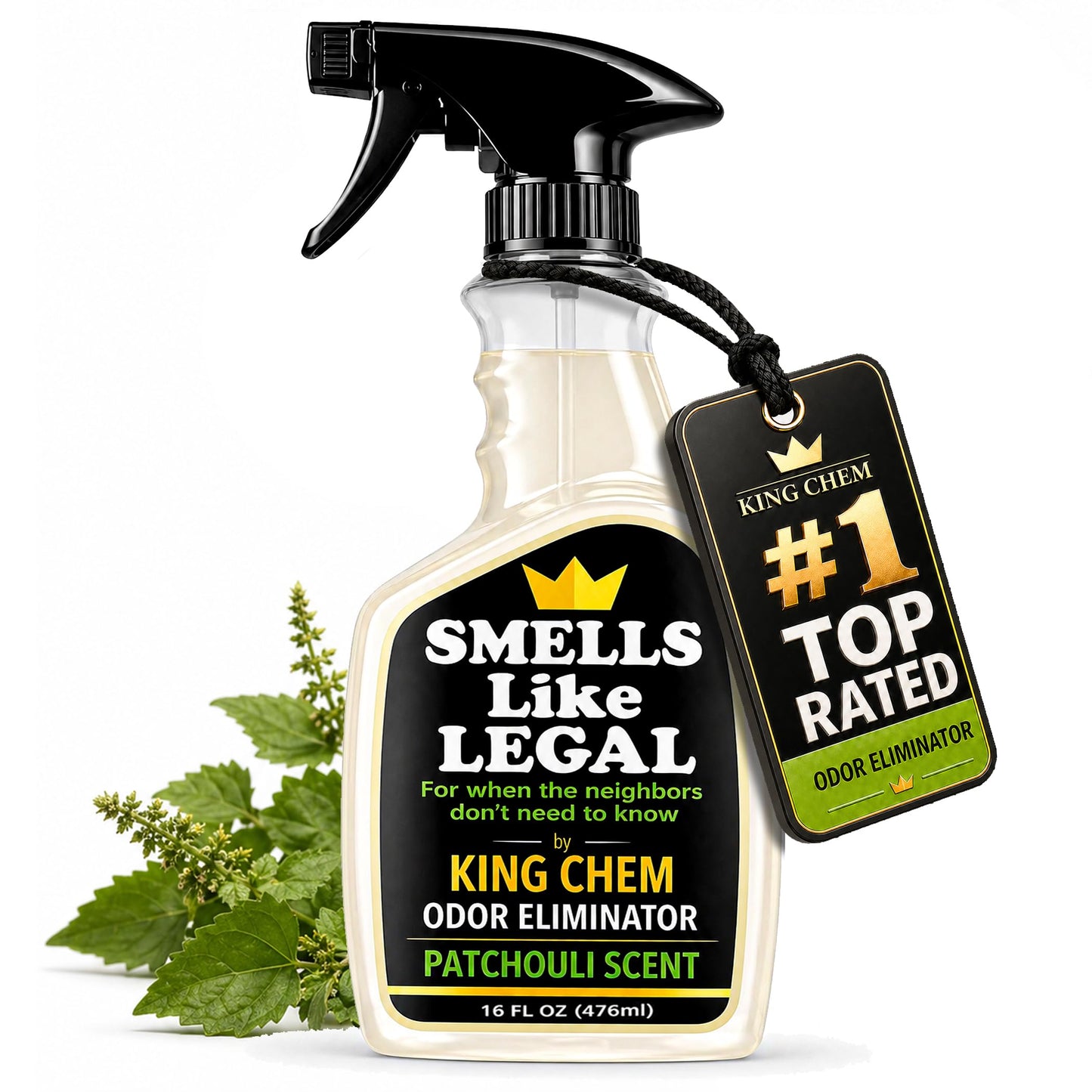 Smells Like Legal™ Patchouli Odor Eliminator Spray - Powerful Commercial-Grade - Eliminates Smoke, Pet & Food Odors at source - Fabric-Safe