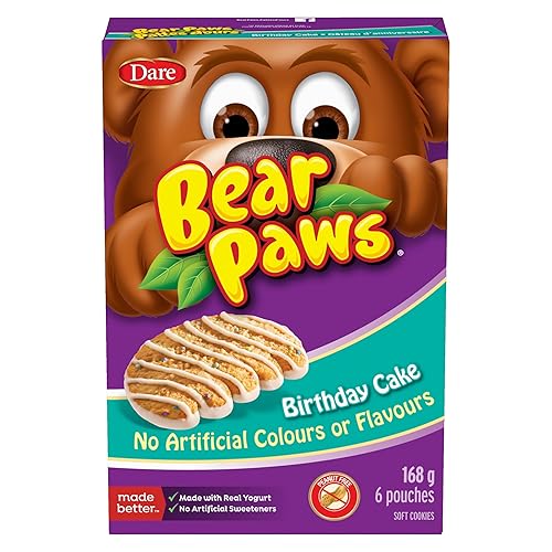 Dare Bear Paws Birthday Cake Soft Cookies 168g - Peanut Free - {Imported from Canada}