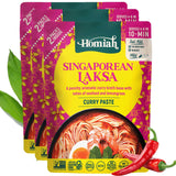 Homiah Laksa Curry Paste (Value 3 Pack x 7 Oz) - Gluten Free, Non-GMO Malaysian Curry Paste - Laksa Curry Paste, Thai Essentials for Kitchen - Premium