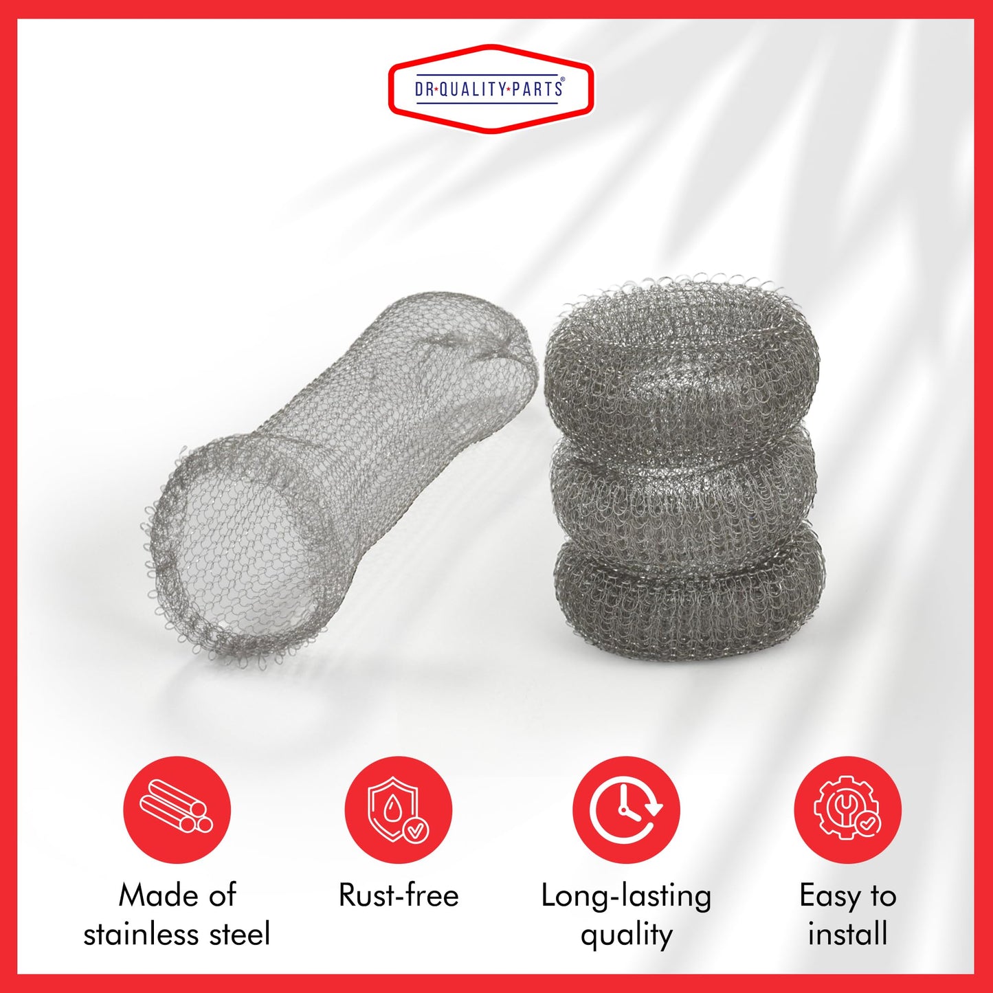 DR Quality Parts Washing Machine Lint Trap - Stainless Steel Hose Filter, Mesh Drain Catcher, Washer Sock Lint Remover, Rust-Free Snare Laundry Filter