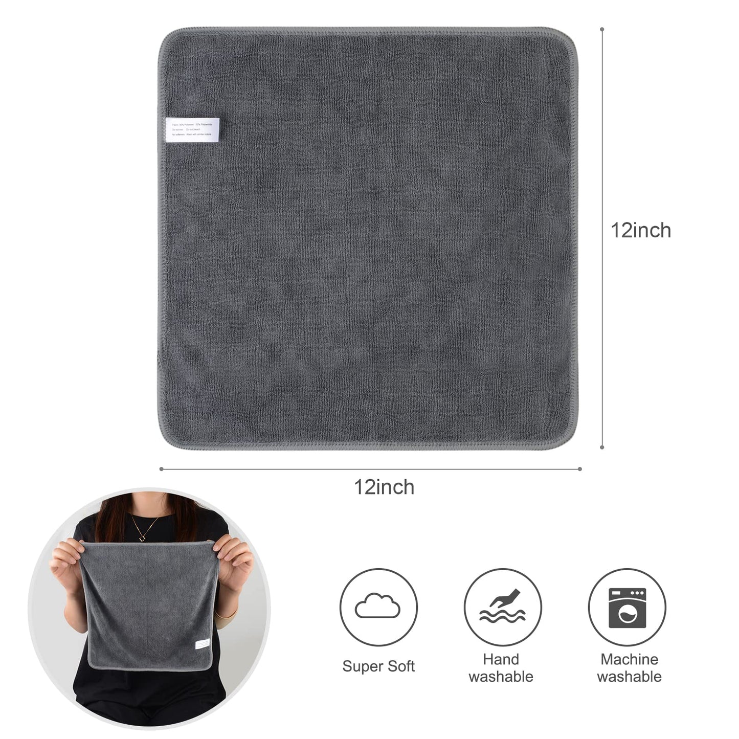 SINLAND Microfiber Cleaning Cloth Ultra Absorbent Softer Towel Reusable Cloth No Streak Lintless Cleaning Clothes for Home, Kitchen, Car, Window Use