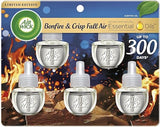 Air Wick Plug in Scented Oil Refill, 5ct, Bonfire and Crisp Fall Air, Essential Oils, Air Freshener Fall Scent, Fall décor