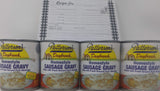Patterson Sausage Gravy Bundle - 4 x 8 Oz Cans of Pattersons Daily Sausage Gravy, Creamy Sausage Gravy, Bundled with JFS Recipe Card