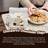 ChocZero Dark Chocolate Chips, Sugar Free, Vegan, Keto & Low Carb, Gluten Free, No Sugar Alcohols, 20 oz Bag for Baking & Desserts