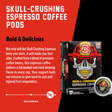 Fire Department Coffee - Gives Back to Firefighters - Skull Crushing Espresso Coffee Pods - Full-Bodied & Bold - Roasted in the USA - Premium Espresso