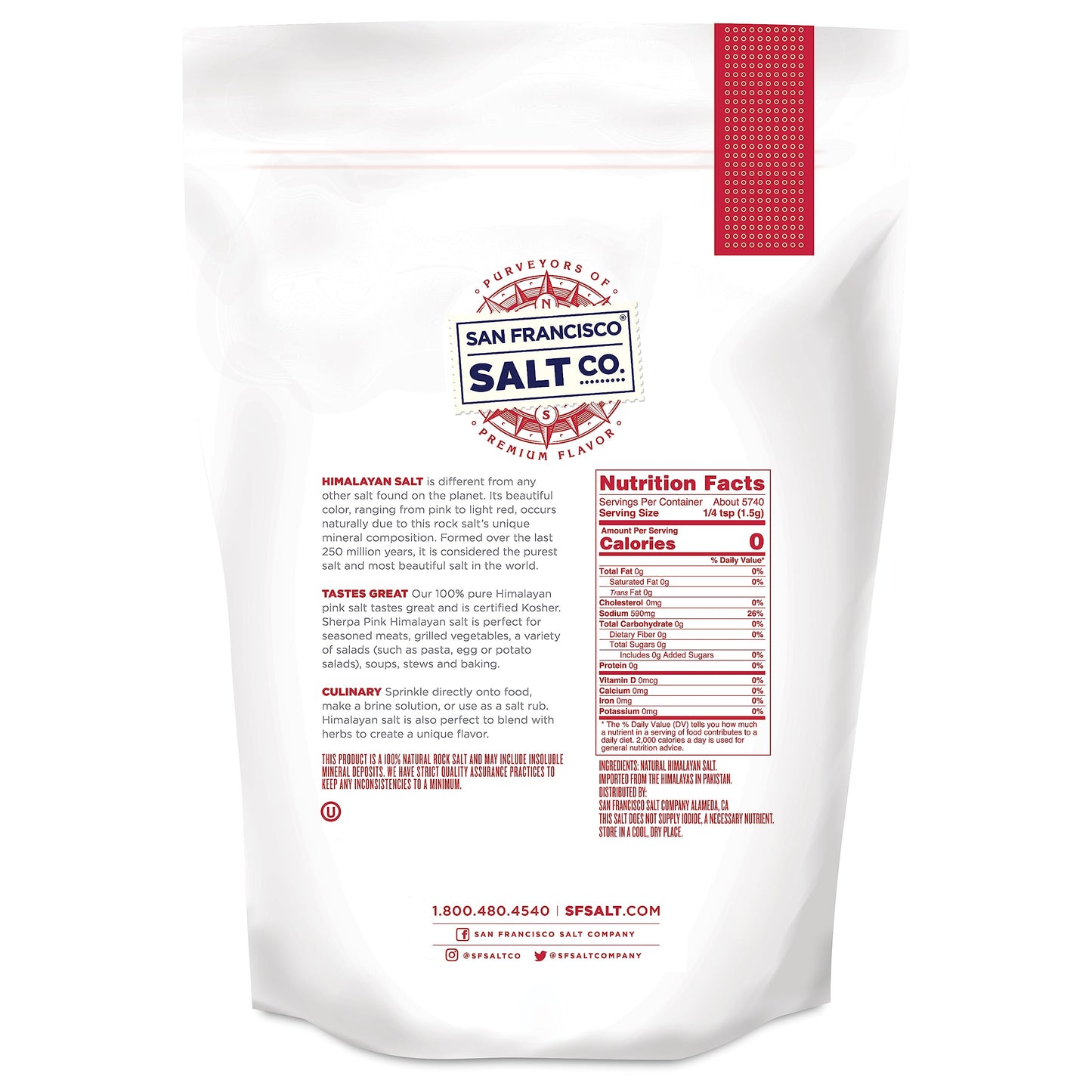 Sherpa Pink Himalayan Salt - Fine Grain, 19 lbs. | All-Natural, Gluten-Free, No Additives | Perfect for Everyday Cooking & Recipes