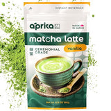 AprikaLife Matcha Latte Powder, Premium Barista Crafted Mix with Natural Vanilla Flavor - Authentically Japanese - 1st Harvest Ceremonial Grade, Sweet
