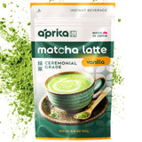 AprikaLife Matcha Latte Powder, Premium Barista Crafted Mix with Natural Vanilla Flavor - Authentically Japanese - 1st Harvest Ceremonial Grade, Sweet