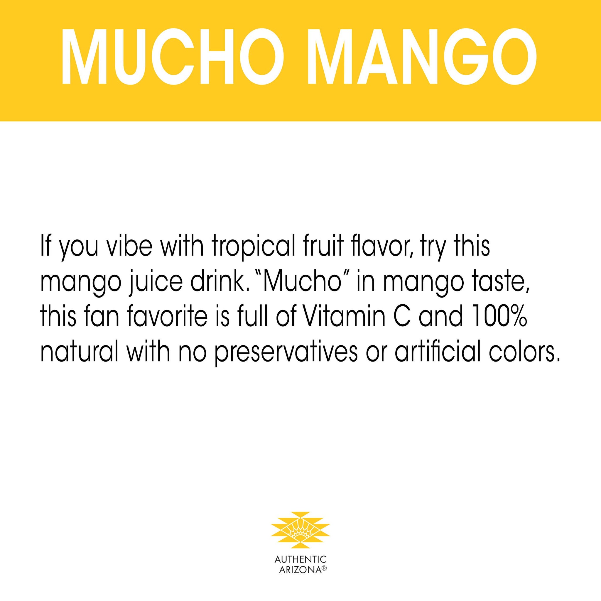 AriZona Mucho Mango Juice Cocktail - Big Can, 22 Fl Oz (Pack of 24)