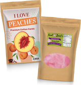 I Love Peaches Cotton Candy - Funny Peach Gifts for Men Gourmet Gluten-Free Candies Pink Novelty Gag Emoji Joke Humor Made in America Gears Out