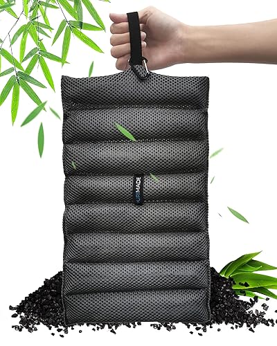 PURIMADE Bamboo Charcoal Air Purifying Bag,Reusable Natural Activated Charcoal Bags,300g Deodorizer and Odor Purifier,for Home,Car,Pet