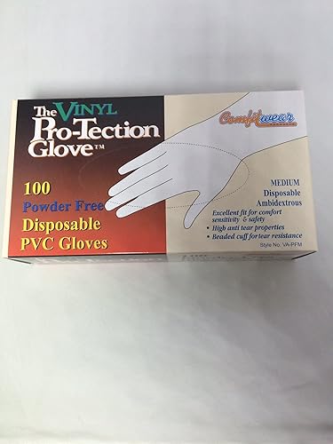 Disposable Vinyl Gloves Powder Free, Size Medium