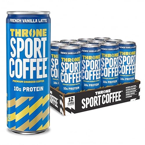 Throne Sport Coffee Latte - 10g protein - 150mg Natural Caffeine and B Vitamins - Lactose-Free, Premium Arabica, NSF Certified, Active Lifestyles