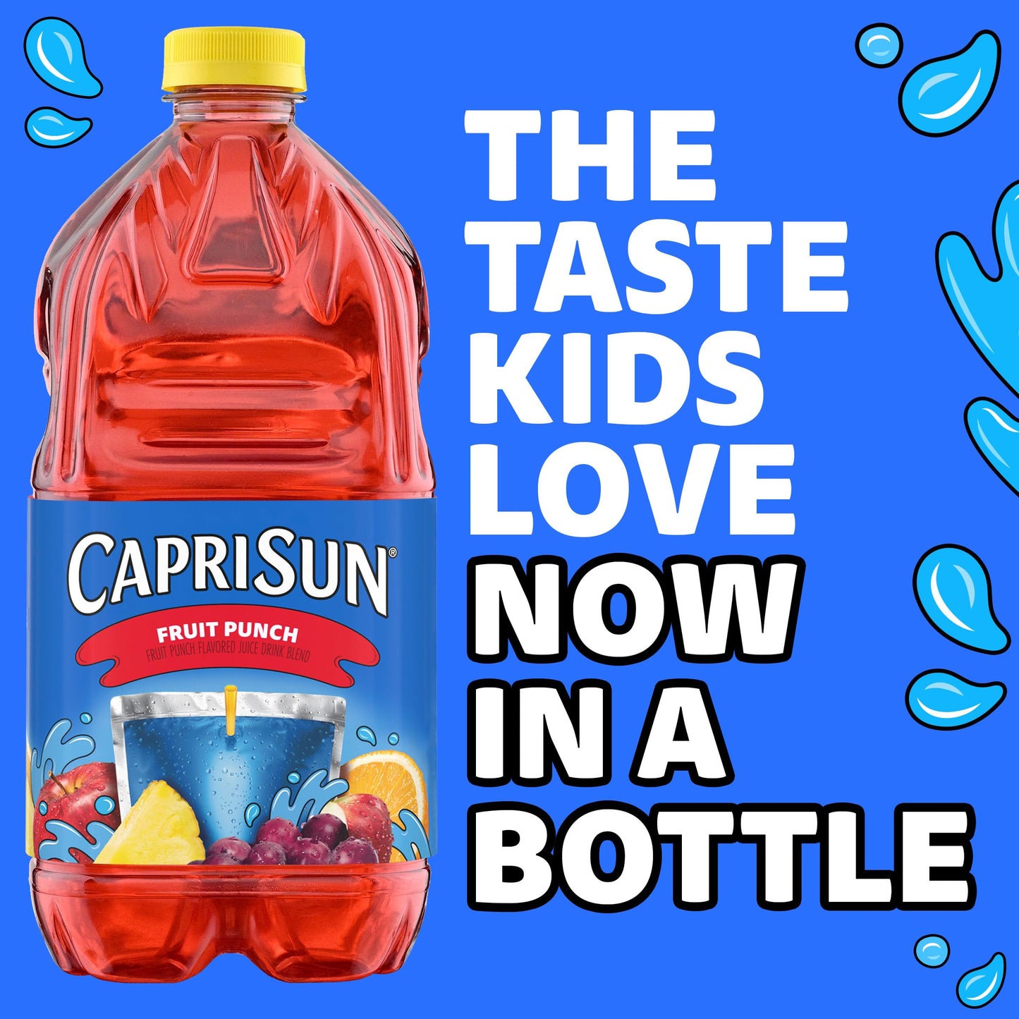 Capri Sun Flavored Juice Drink Blend with Other Natural Flavor, 1 Bottle, for School Lunches and On-the-Go Hydration, Fruit Punch, All Natural