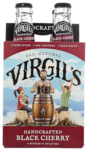 Virgil's Cream Soda, Black Cherry 12 oz. 4-Count (Pack of 6)