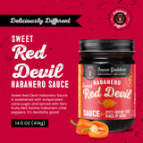 Sauce Goddess - Sweet Red Devil Habanero BBQ Sauce - Fiery & Flavorful for Chicken Wings, Burgers & More, Vegan, Low Sodium, No Additives - 14.6oz