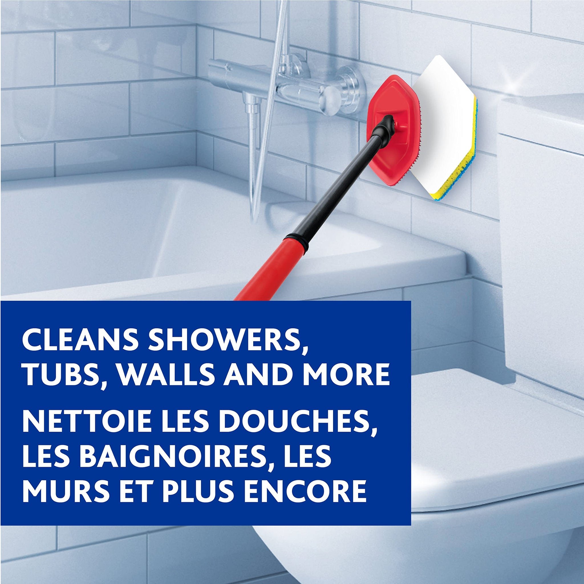 Vileda Bath Magic Bathroom and Tub Mop | Multisurface Cleaning Mop | Safe to Use on Tile, Glass, Ceramic, Bathtub, Shower Surfaces