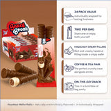 Snack Break Hazelnut Wafer Rolls, Cocoa Coated Crispy Rolled Wafer Cookies with Hazelnut Cream Filling, Individually Wrapped On-the-Go Snack, 24 Count