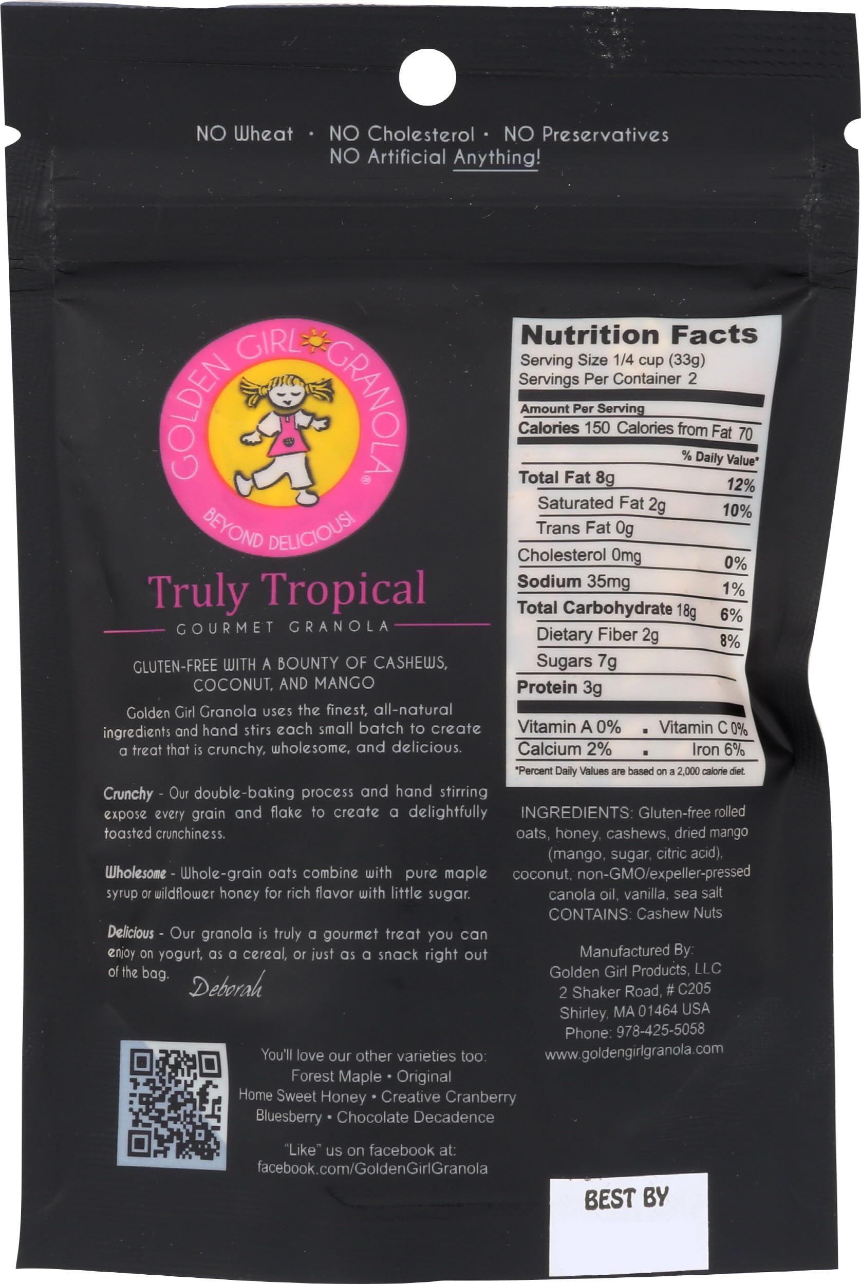 Golden Girl Granola Granola Truly Tropical, 2 OZ