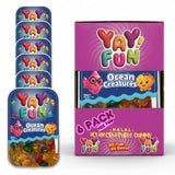 Halal Mix Ocean Creatures Gummy Candy | 6 Pack Bundle (6x7 oz Tubs) | Assorted Sea Animal Shaped Gummies | Resealable Tubs in Bulk with Display Box |