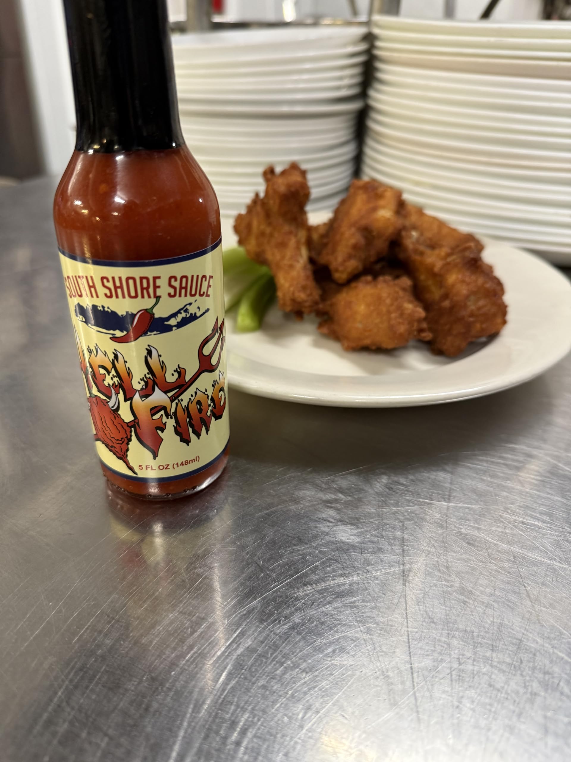 South Shore Sauce Carolina Reaper Hot Sauce, Super Hot, Fresh Garlic, 5 FL OZ Glass Bottle, Made in USA