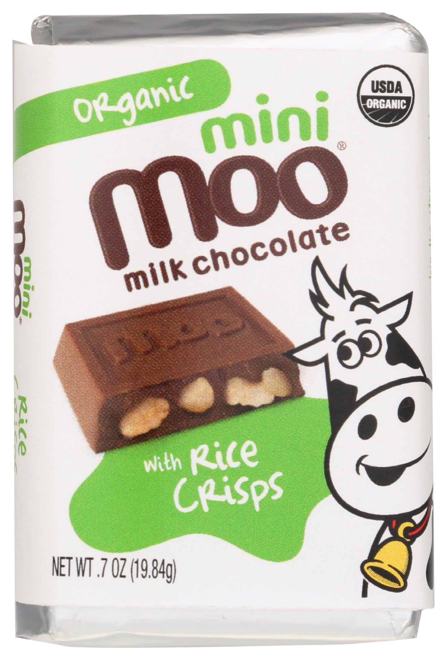 Moo Chocolate Organic Milk Chocolate Rice Crisps Bar, 0.7 OZ