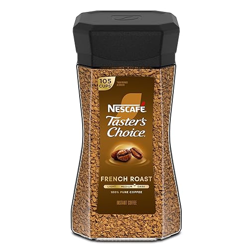 NESCAFÉ Taster's Choice Instant Coffee, Dark Roast Coffee, French Roast, 1 Jar (7 Oz)