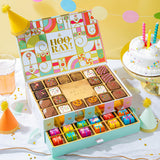 Birthday Gift Basket, Gourmet Candy Food Snack Box, Bday Him & Her, Men, Women, Family Party, Two-Tier Chocolate Gift Box with Assorted Belgian