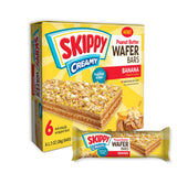 SKIPPY Creamy Peanut Butter Wafer Bars, Banana Flavor with Real Fruit & Oats, 6 Individually Wrapped Bars (7.8 oz Box)