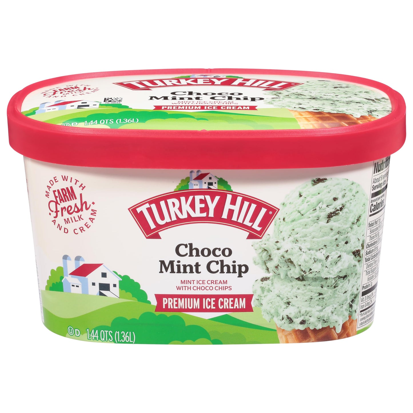 Turkey Hill, Choco Mint Chip Ice Cream, 46 Fl Oz