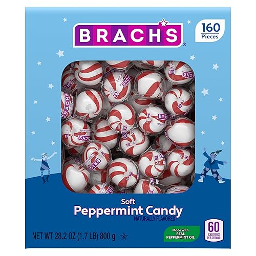 Brach's Soft Peppermint Candy, Individually Wrapped Pieces, Carton, 28.2 OZ