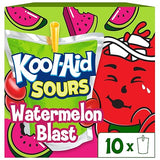 Kool-Aid Sours Natural Flavor with Other Natural Flavor Drink, 10 Pouches, for On-the-Go Hydration, Watermelon Blast, Sour Candy Flavor, No Artificial
