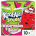Kool-Aid Sours Natural Flavor with Other Natural Flavor Drink, 10 Pouches, for On-the-Go Hydration, Watermelon Blast, Sour Candy Flavor, No Artificial