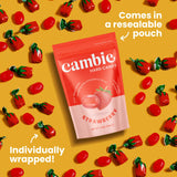 Strawberry Hard Candy Individually Wrapped by Cambie, 2 lbs of Strawberry Candy with a Deliciously Sweet Hard Exterior with a Soft, Fruit-Filled