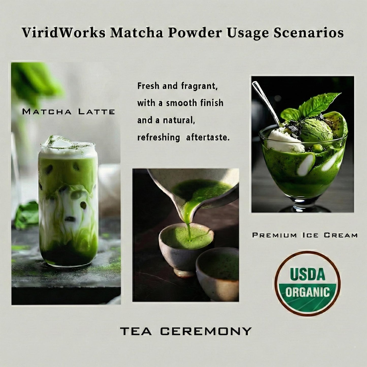 Viridworks Organic Matcha Green Tea Powder Stick Packs - Ceremonial Grade (First Spring Harvest) - Unsweetened Single Serve Travel Packets - USDA, JAS
