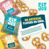 FitJoy Pretzel Variety Pack of 24 (0.5 Oz) - Tangy Dijon Mustard, Sea Salt, Cheezy White Cheddar Pretzel Twists - Dairy, Nut & Gluten Free Pretzels
